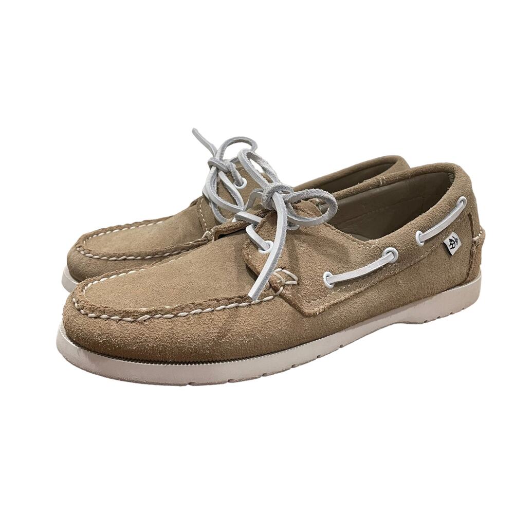 Brooks Brothers‎ Mens 4 Womens 6 Boat Shoes Loafers Suede Tan Preppy Classic